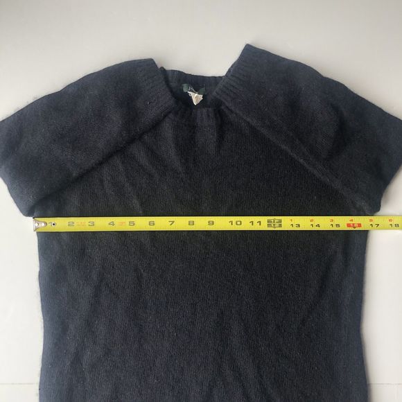 J. Crew Black Knit Cashmere Wool Angora Rabbit Hair Rayon Blend Sweater Women M - Picture 5 of 8